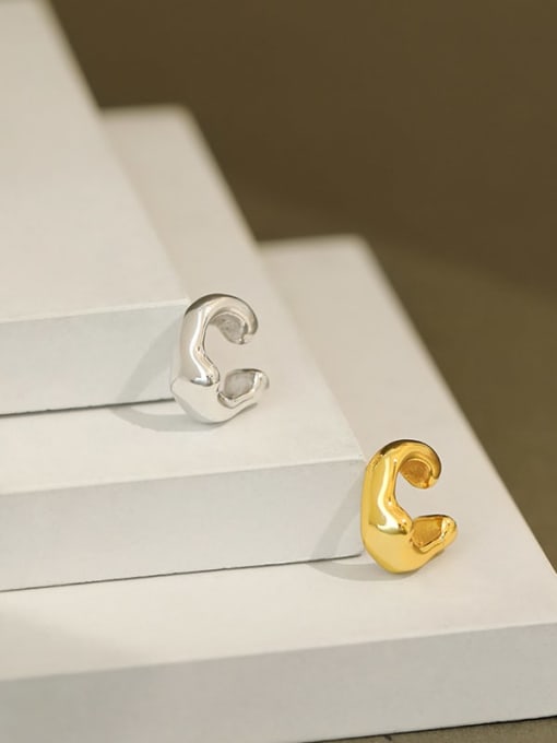 DAKA 925 Sterling Silver Geometric Minimalist Clip Earring [Single] 1